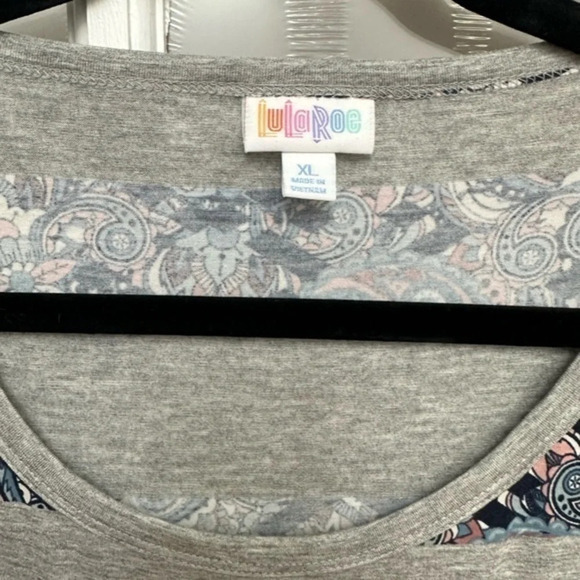 LuLaRoe Julia Midi Dress Fitted Boho Floral Striped Print Size XL NWT - Picture 4 of 6